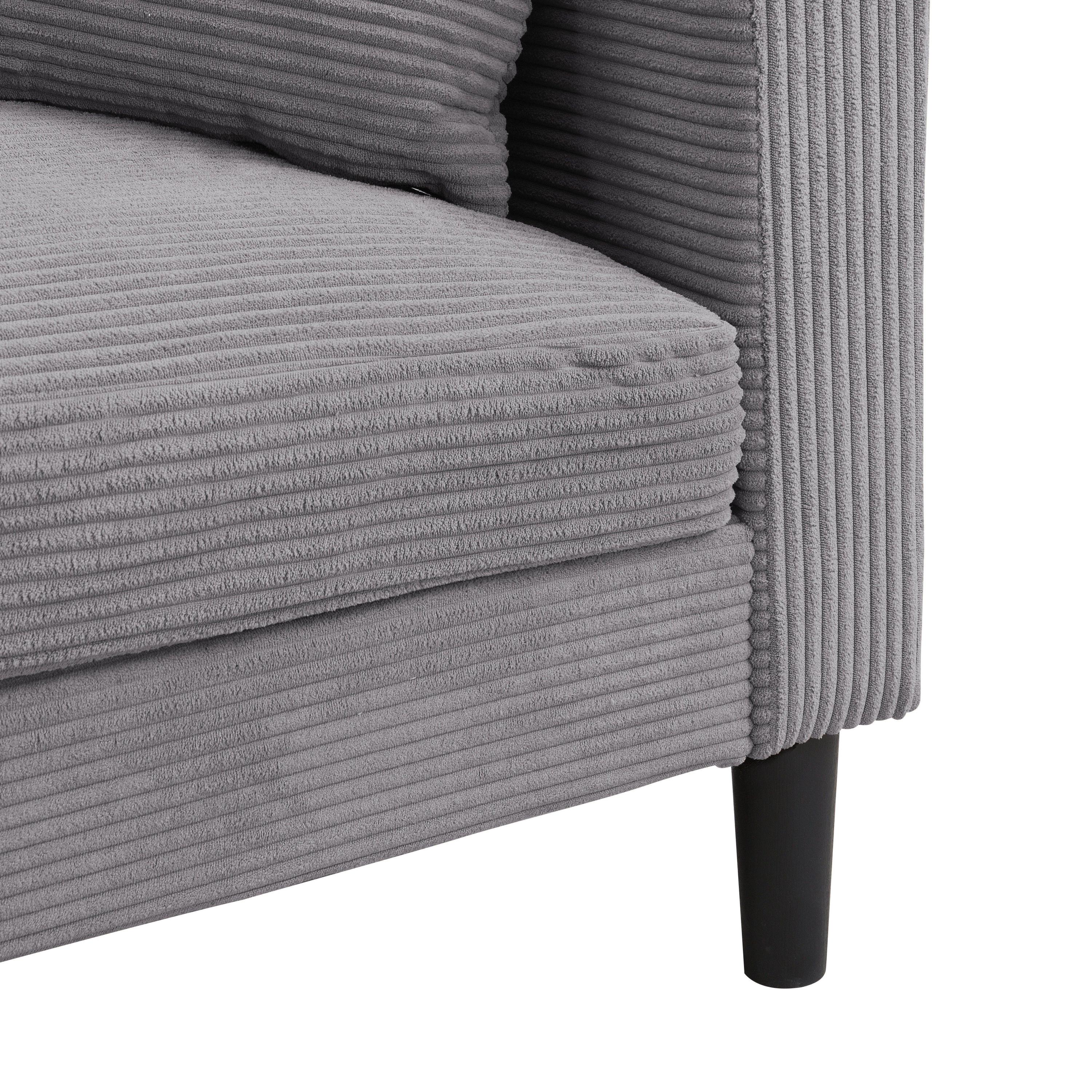 Modern Upholstered Light Gray Loveseat Sofa with Wooden Frame for Small Spaces