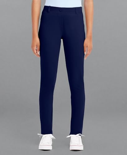 Nautica Women's Juniors Uniform Skinny Leg Jegging, Flat Front Style with Zipper Closure, Functional Pockets