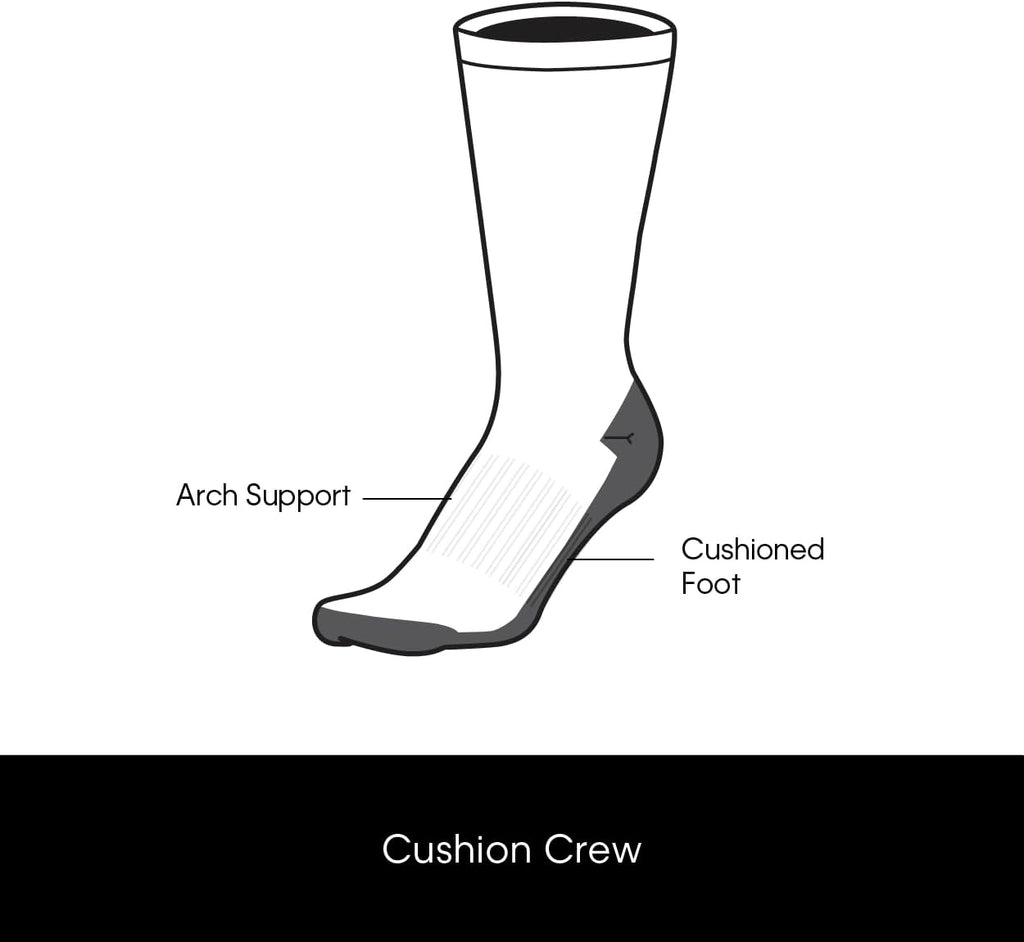 Mens Crew Socks - 5 Pack Breathable Cushion Crew Athletic Mid-Calf Socks for Men for Running and Workout (7-12)