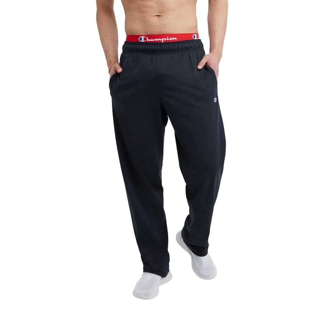 Champion Men's Open-Bottom Lounge Pants, Standard Fit, Lightweight, Available in Regular and Big & Tall