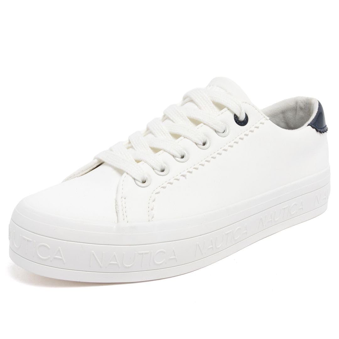 Nautica Women Fashion Sneaker Lace-Up Tennis Casual Shoes for Ladies