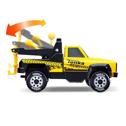 Tonka Steel Classics 4x4 Pickup Truck - Made with Steel & Sturdy Plastic, Yellow Toy Construction Truck, Boys and Girls, Kids, Toddlers, Ages 3+