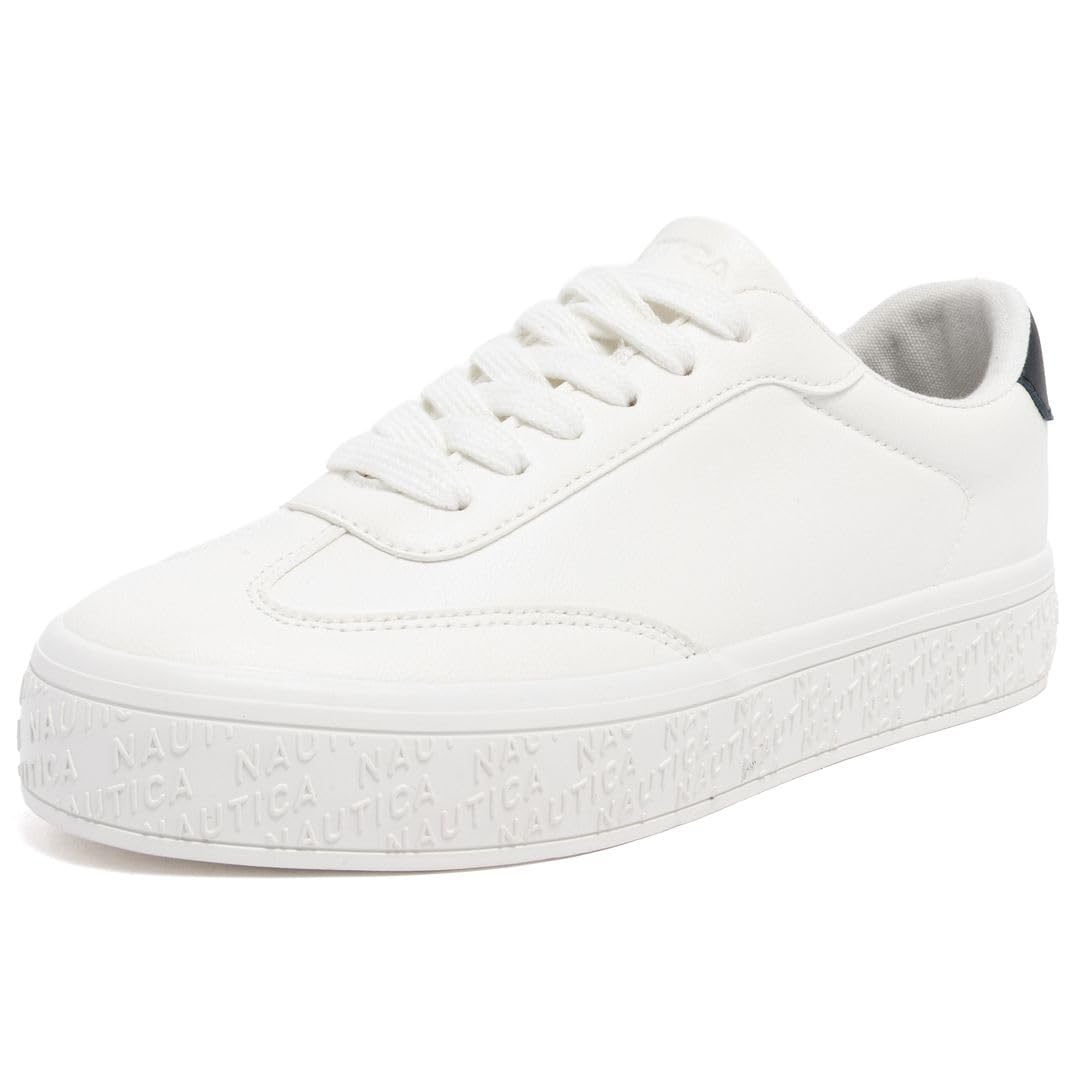 Nautica Women Fashion Sneaker Lace-Up Tennis Casual Shoes for Ladies