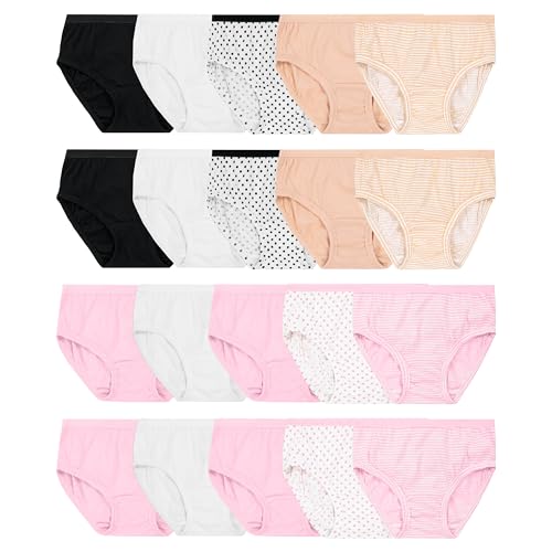 Fruit of the Loom Girls' Cotton Brief Underwear Multipacks