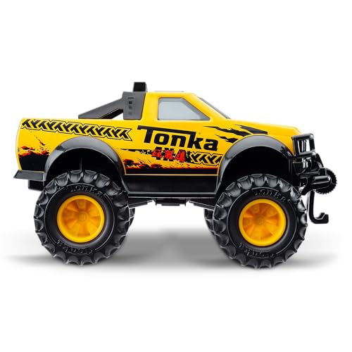 Tonka Steel Classics 4x4 Pickup Truck - Made with Steel & Sturdy Plastic, Yellow Toy Construction Truck, Boys and Girls, Kids, Toddlers, Ages 3+