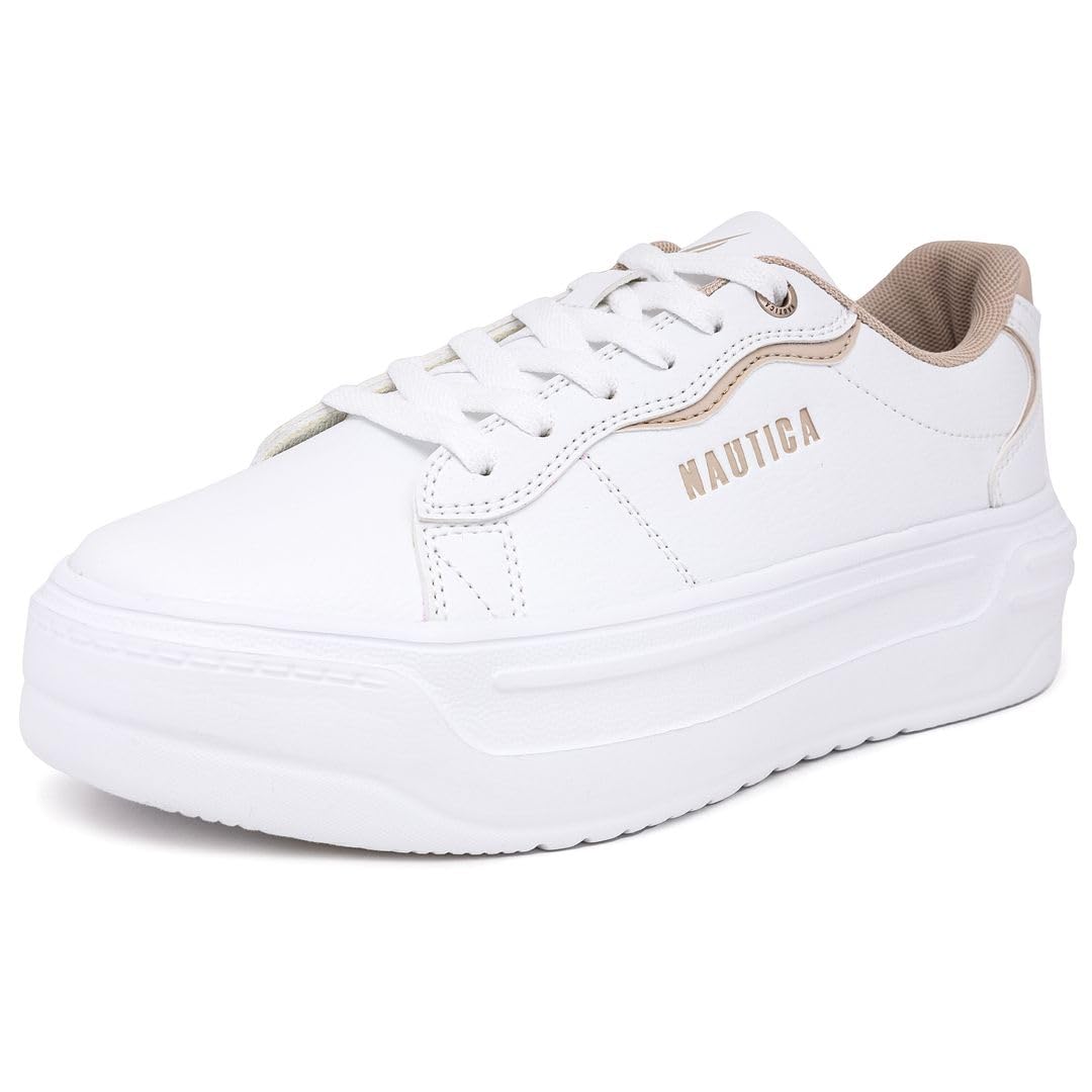 Nautica Women Fashion Sneaker Lace-Up Tennis Casual Shoes for Ladies