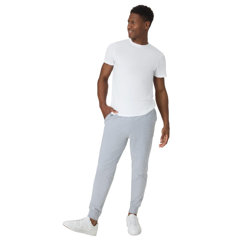 Men's Lightweight Cotton Jersey Cuffed Jogger Sweatpants with Drawstring and Pockets - 30.5"