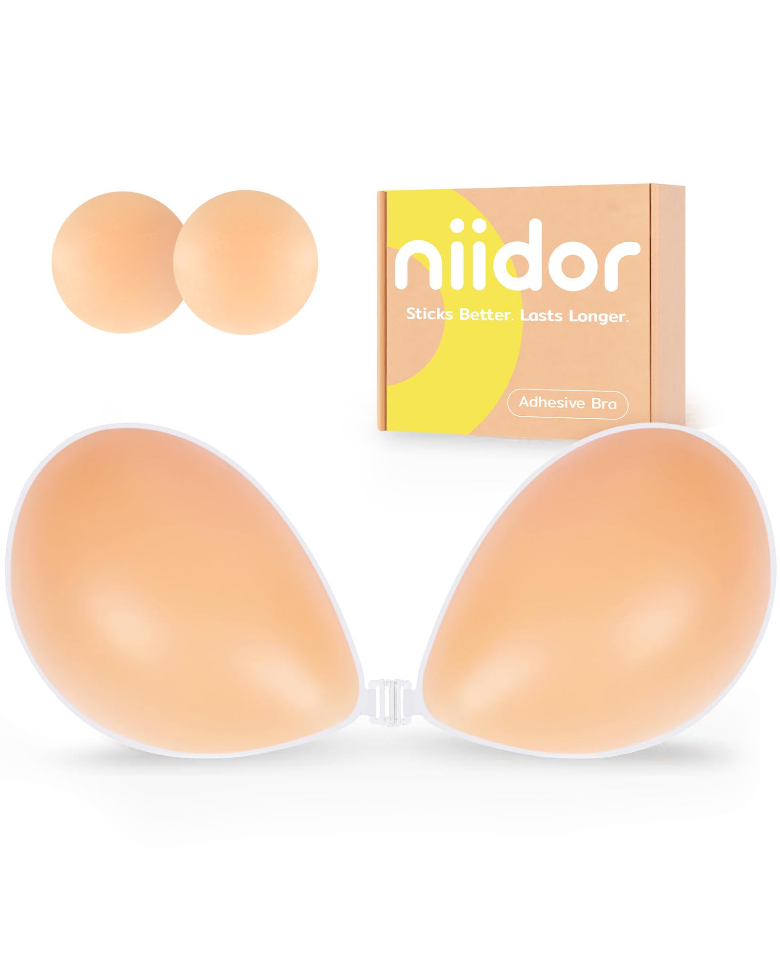 Adhesive Bra Strapless Ultra Sticky Invisible Push up Silicone Bra Multiple Colors Sizes Reusable for Backless Dress
