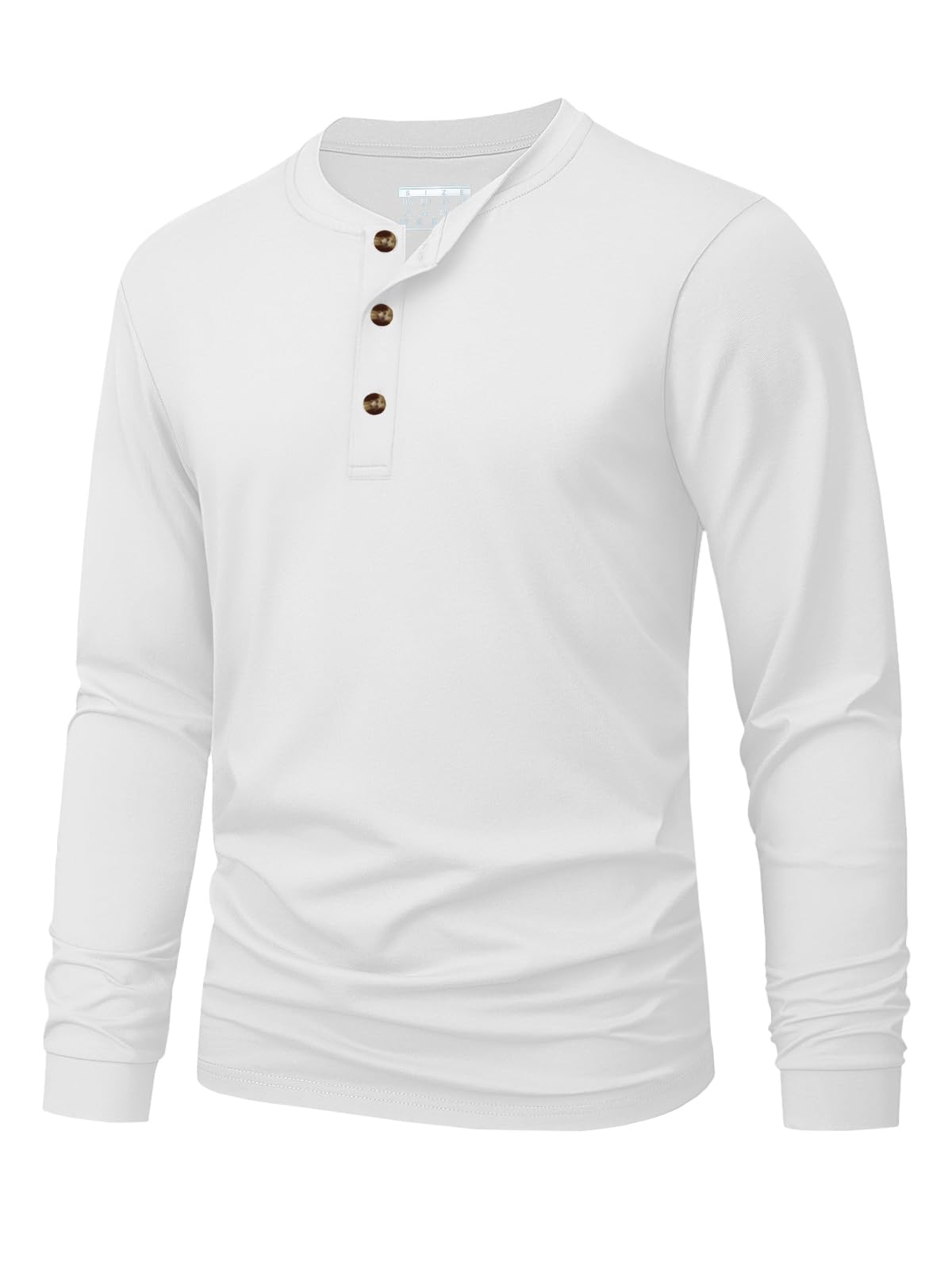 Men's Long Sleeve Henley Shirts Cotton 3-Button Spring Casual T-Shirts Solid Color Soft Basic Tops 2026