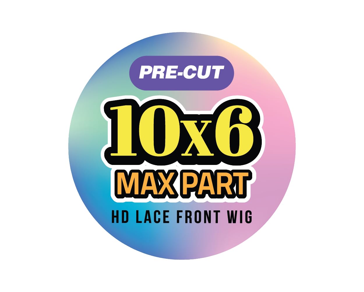 10X6 PRECUT Lace Part Wig, 24" Layered Straight, HD LACE 10x6 Max Part, Glueless Drawstring, Yaki Texture, Heat Resistant Fiber Wig (1 Jet Black)