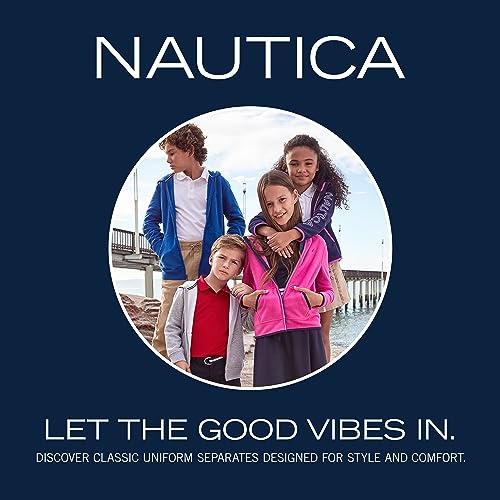 Nautica Women's Juniors Uniform Skinny Leg Jegging, Flat Front Style with Zipper Closure, Functional Pockets