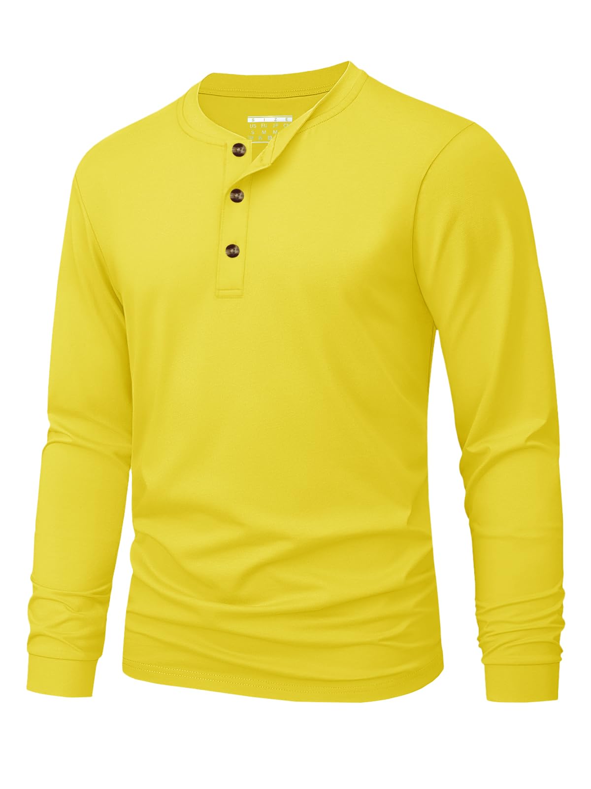 Men's Long Sleeve Henley Shirts Cotton 3-Button Spring Casual T-Shirts Solid Color Soft Basic Tops 2026
