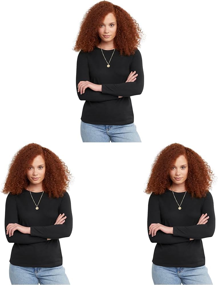 Women's Originals Long Sleeve Cotton T-Shirt, Lightweight Crewneck Tee, Modern Fit
