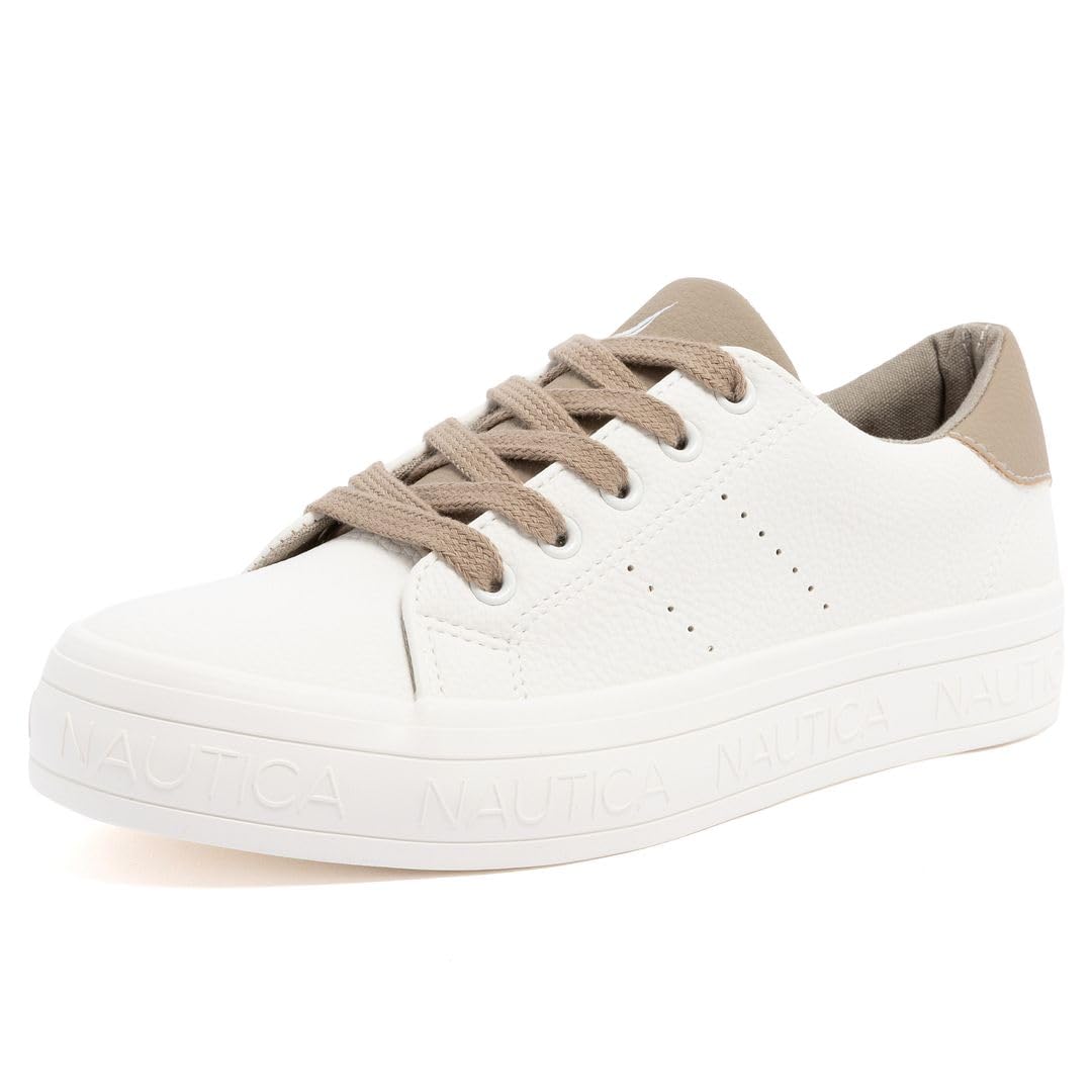 Nautica Women Fashion Sneaker Lace-Up Tennis Casual Shoes for Ladies