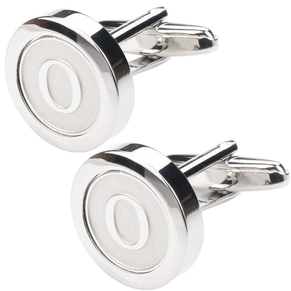 Mens Classic Stainless Steel Initial Cufflinks 26 Alphabet Initial Letter Cufflinks Business Wedding Shirts A-Z