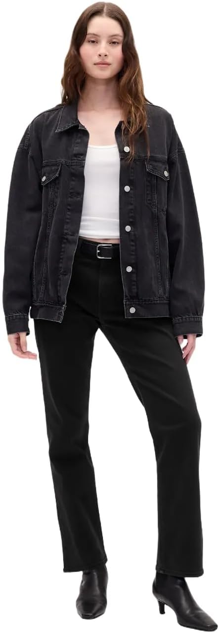 Womens High Rise 90s Straight Fit Denim Jeans