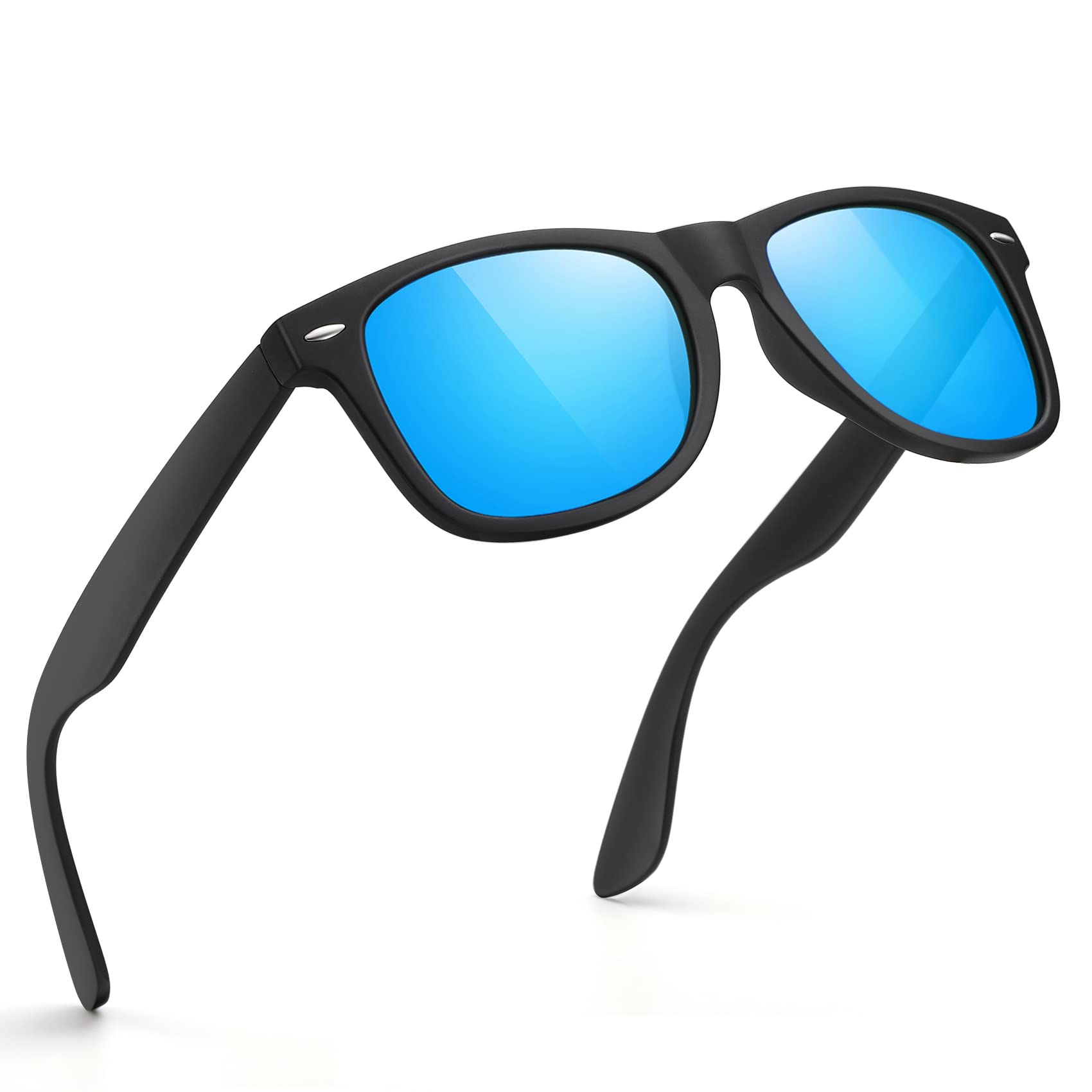 Sunglasses Men Polarized Sunglasses for Mens and Womens,Black Retro Sun Glasses Driving Fishing UV Protection