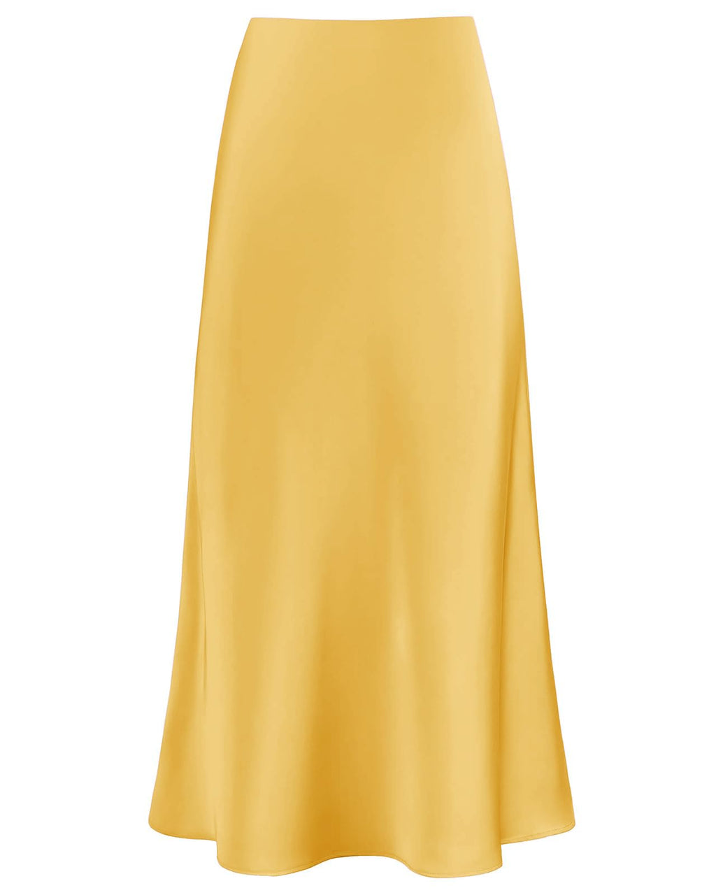 Women's Satin High Waisted Maxi Skirts Hidden Elasticized Waistband A Line Long Skirt