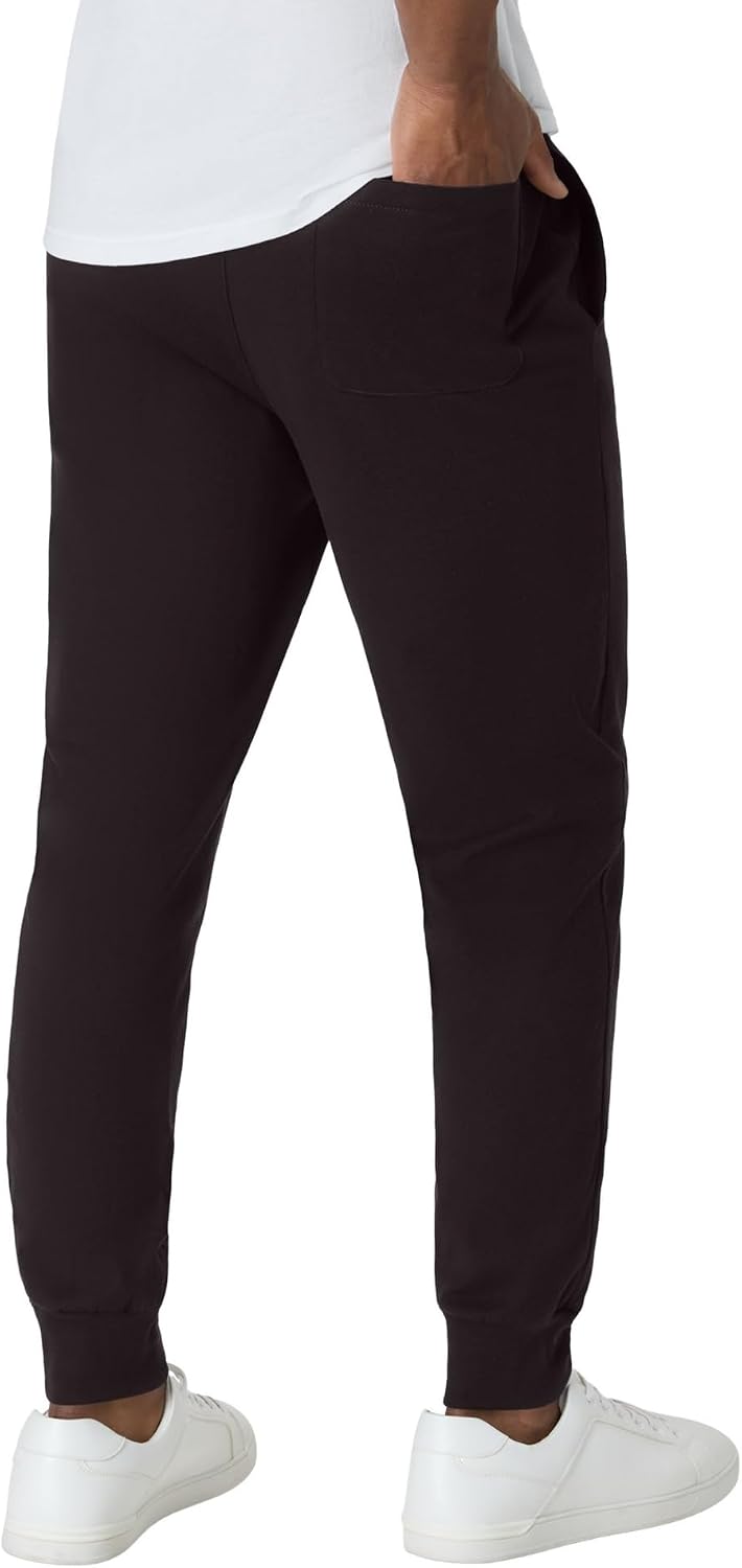 Men's Lightweight Cotton Jersey Cuffed Jogger Sweatpants with Drawstring and Pockets - 30.5"