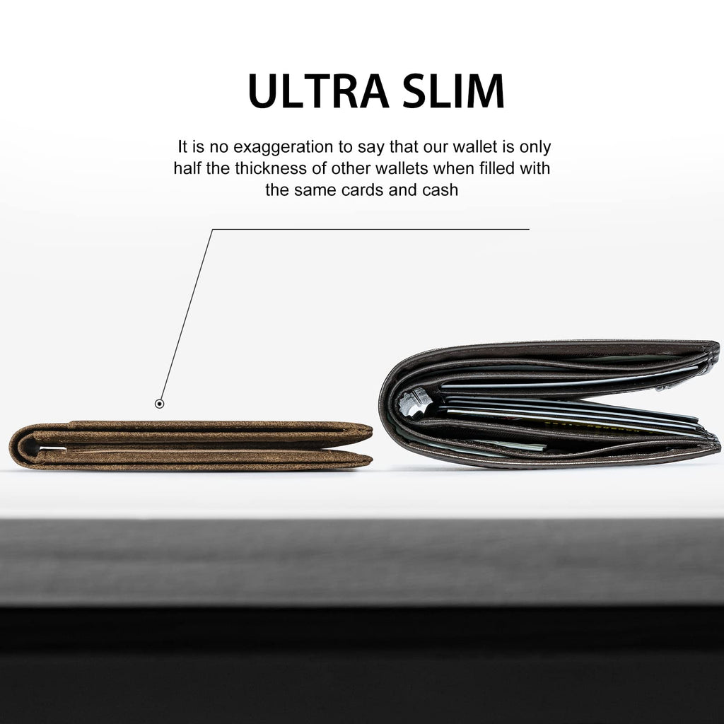 Slim Wallet for Men Rfid Blocking Leather Bifold Front Pocket Carbon Fiber Men's Money Clips Credit Card Holder With Gift Box