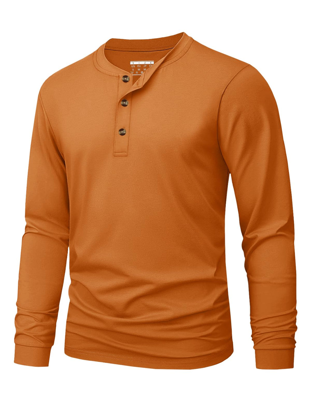 Men's Long Sleeve Henley Shirts Cotton 3-Button Spring Casual T-Shirts Solid Color Soft Basic Tops 2026