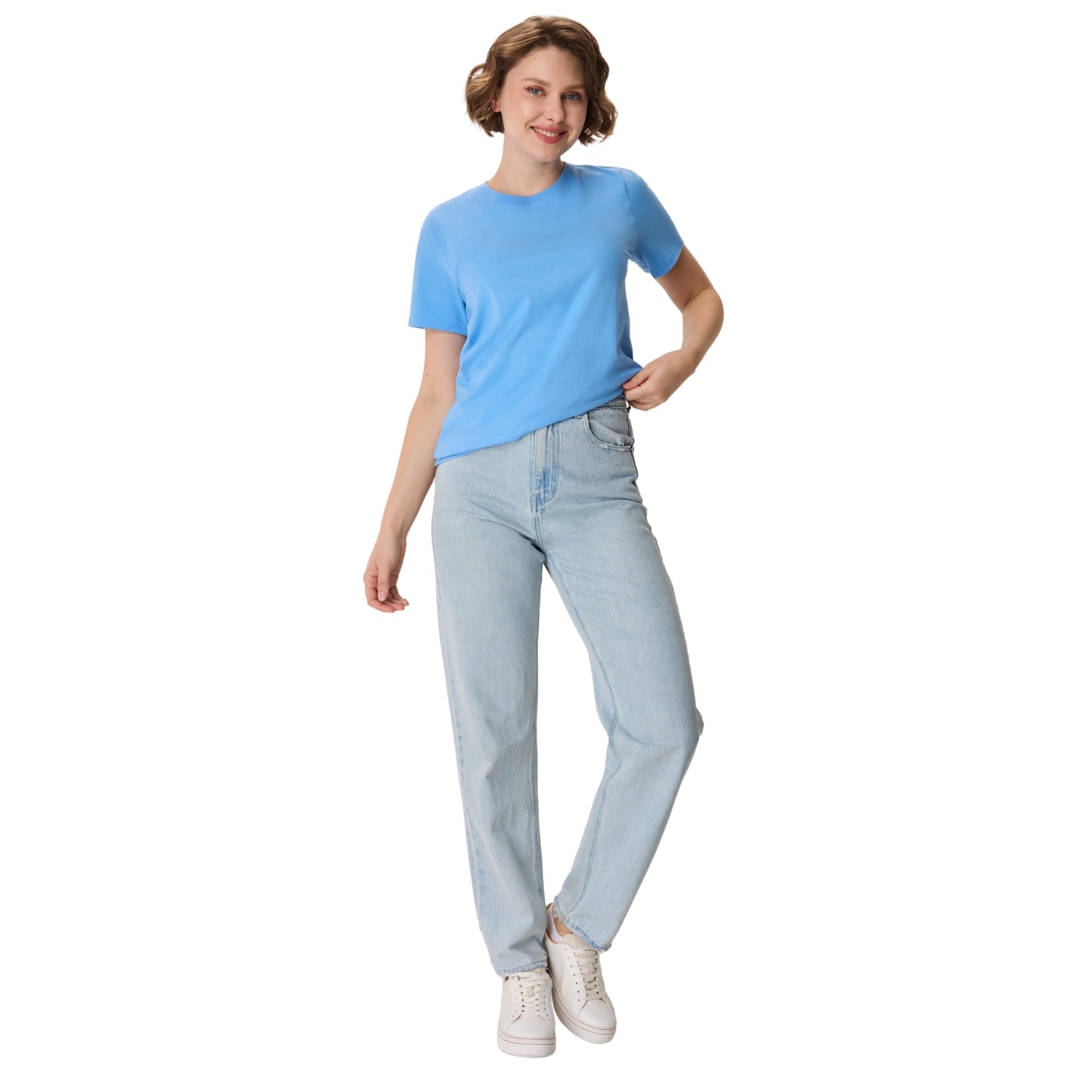 Women's Perfect-T Crewneck T-Shirt, Lightweight Cotton Short Sleeve Tee for Women