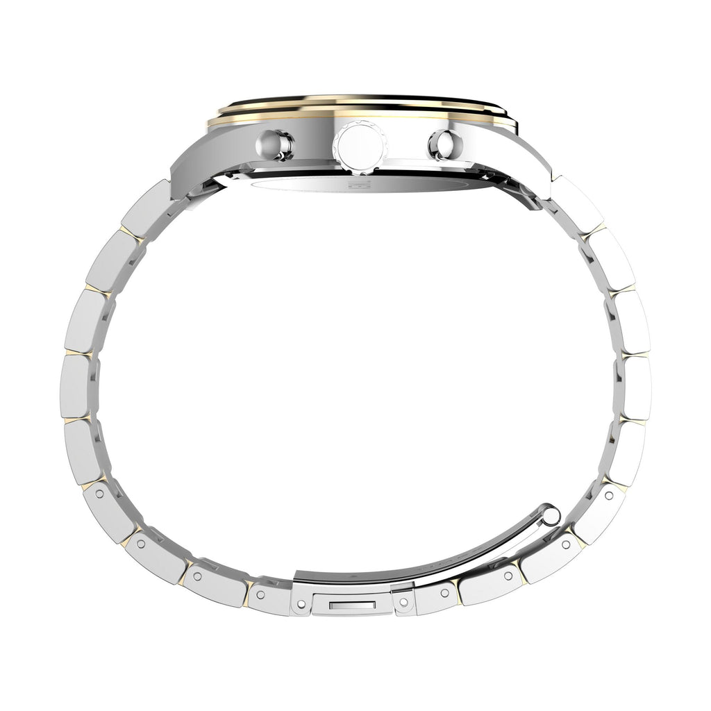 Men's Dress Chronograph 43mm Watch - Silver-Tone Bracelet Black Dial Silver-Tone Case