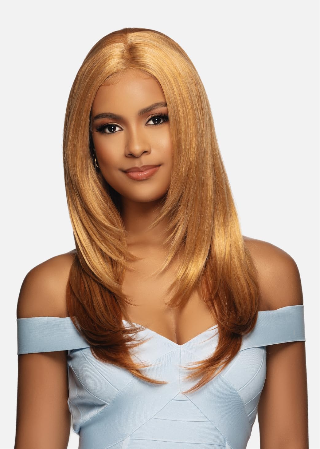 Aura Tangle Free Premium Fiber, HD Lace Deep Part, Glueless Wig (Jet Black 1)