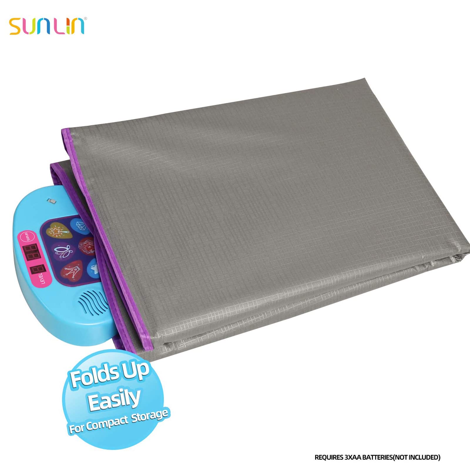 SUNLIN Dance Mat - Rhythm Step Play Mat - Dance Game Toy Pad with LED Lights, Gift for Kids Girls 3-12, Adjustable Volume, Built-in Music, 3 Challenge Levels