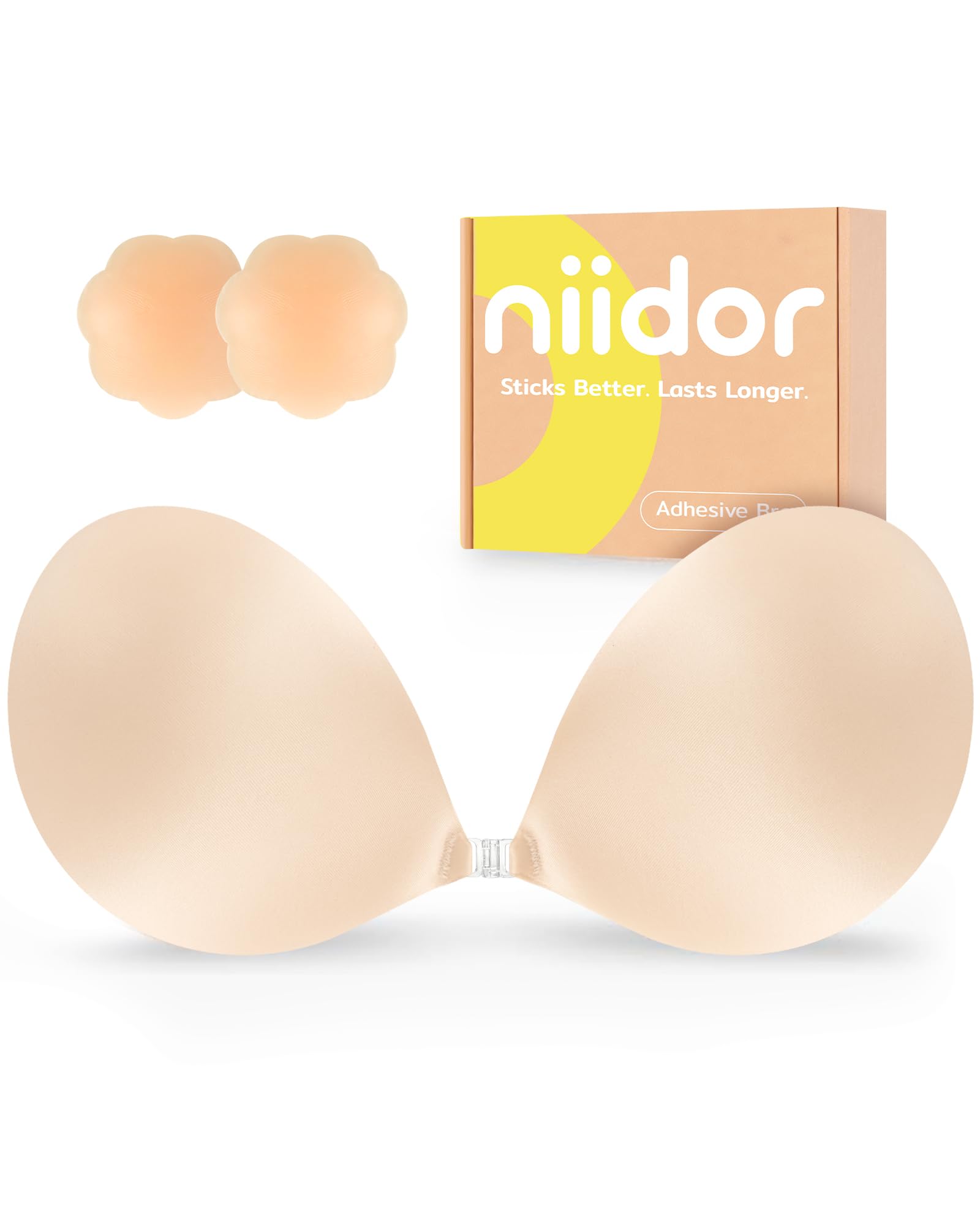 Adhesive Bra Strapless Ultra Sticky Invisible Push up Silicone Bra Multiple Colors Sizes Reusable for Backless Dress