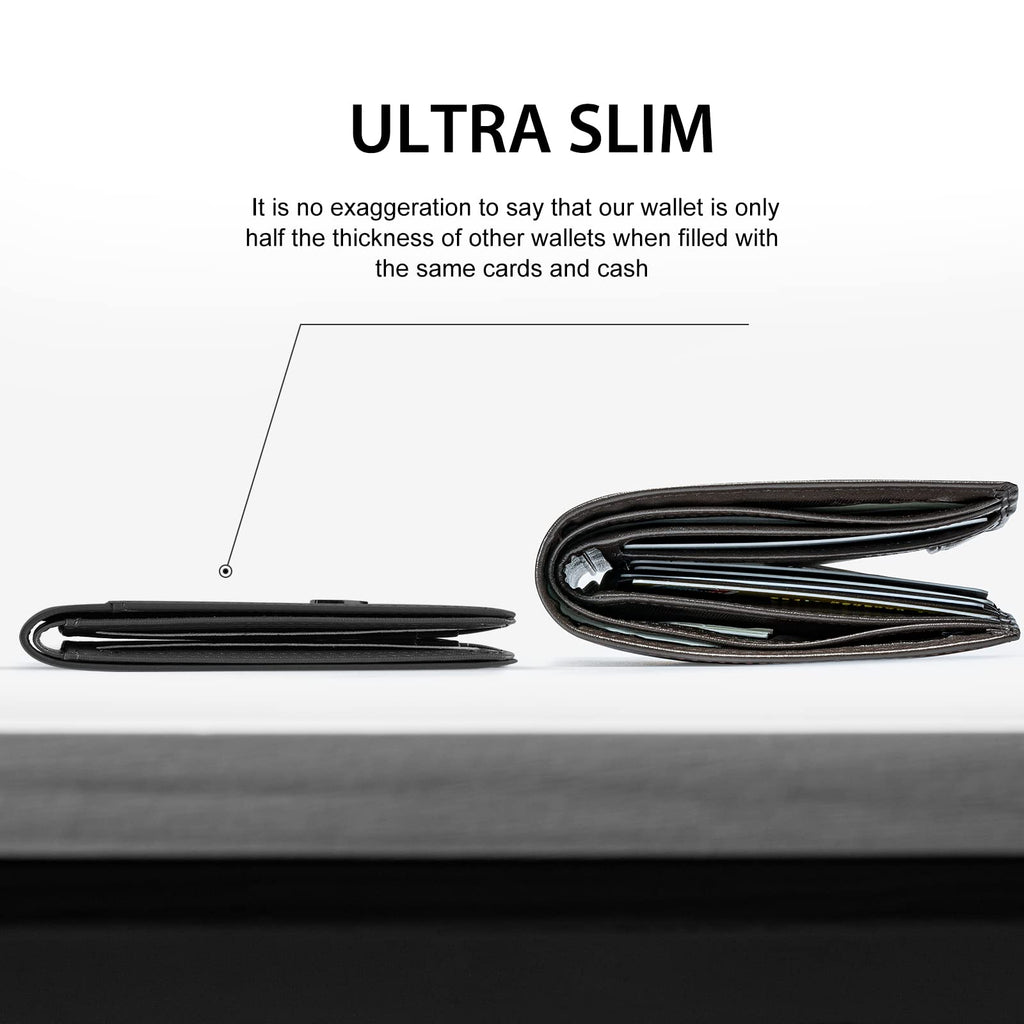 Slim Wallet for Men Rfid Blocking Leather Bifold Front Pocket Carbon Fiber Men's Money Clips Credit Card Holder With Gift Box