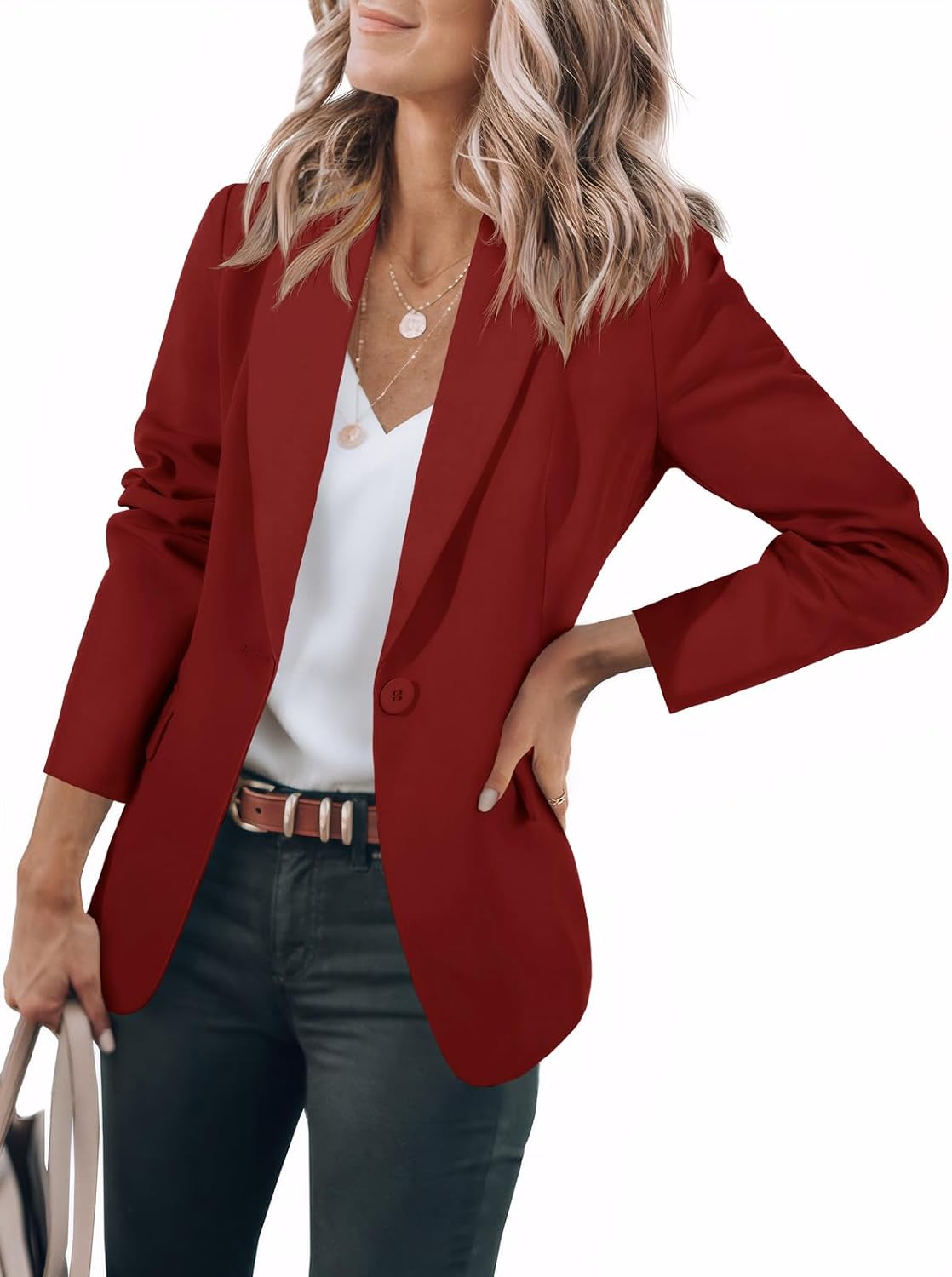 Womens Casual Blazers Open Front Long Sleeve Work Office Suit Jackets Blazer