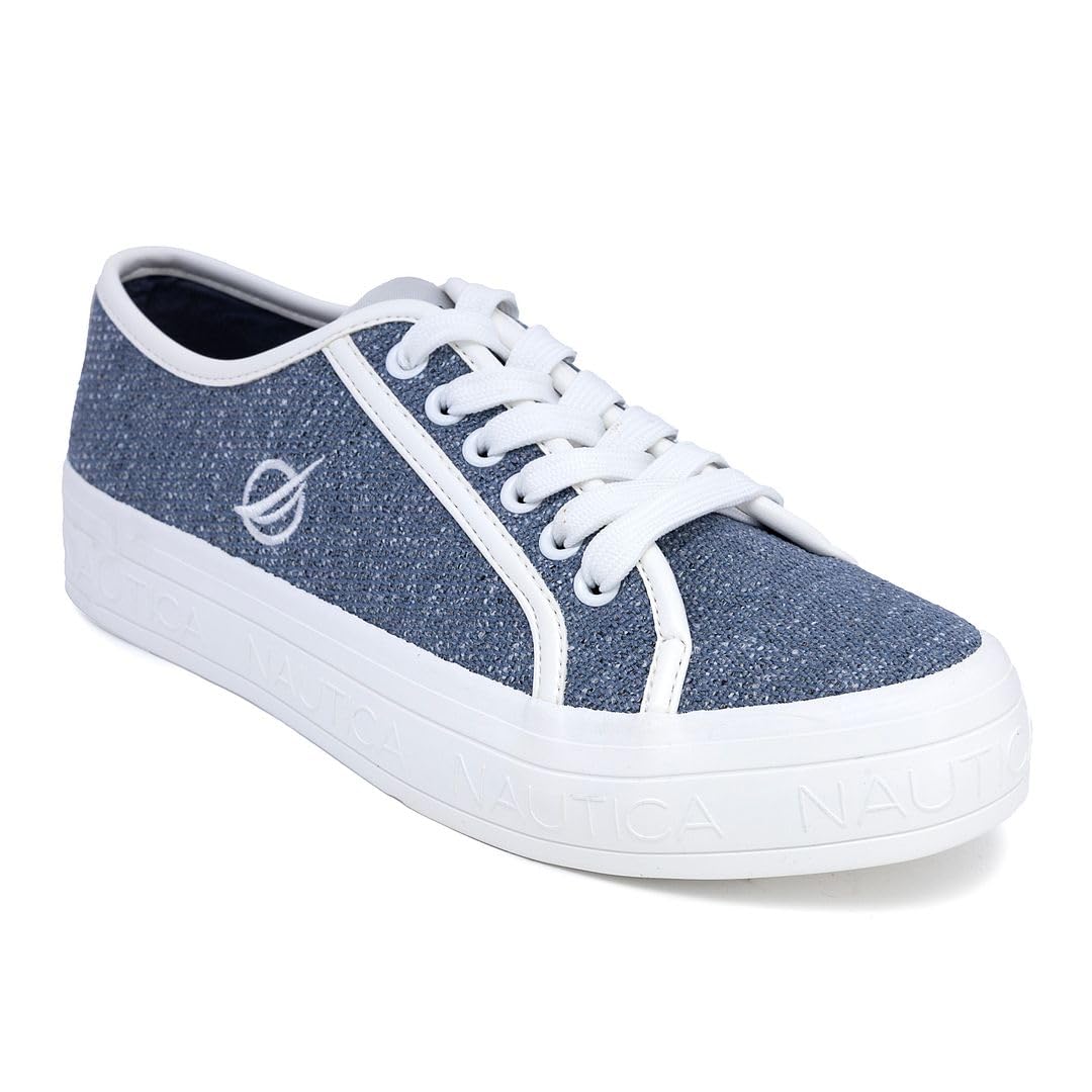 Nautica Women Fashion Sneaker Lace-Up Tennis Casual Shoes for Ladies