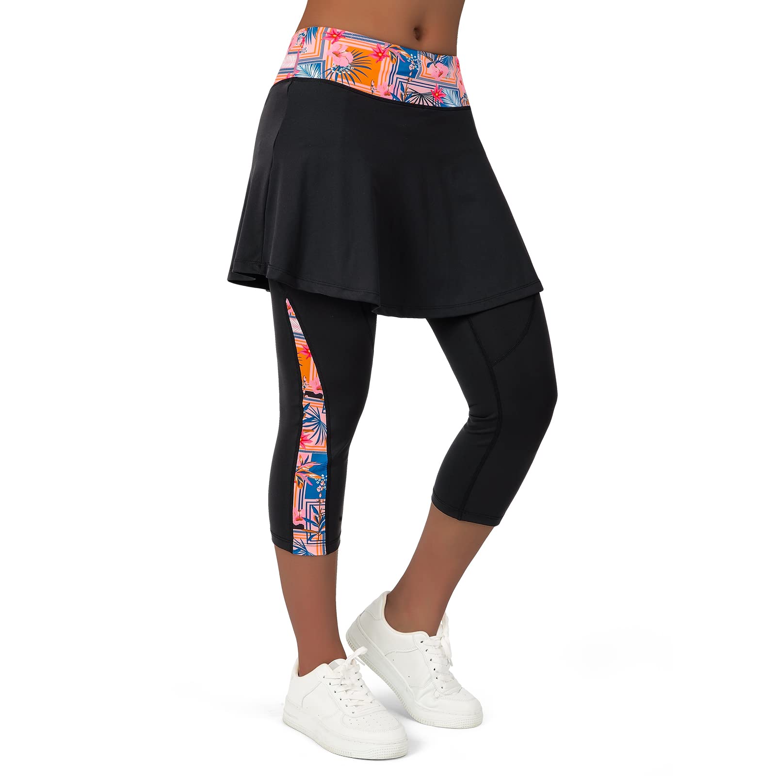 ANIVIVO Skirted Legging for Women, Yoga Legging with Skirts &Women Tennis Leggings Clothes Pockets