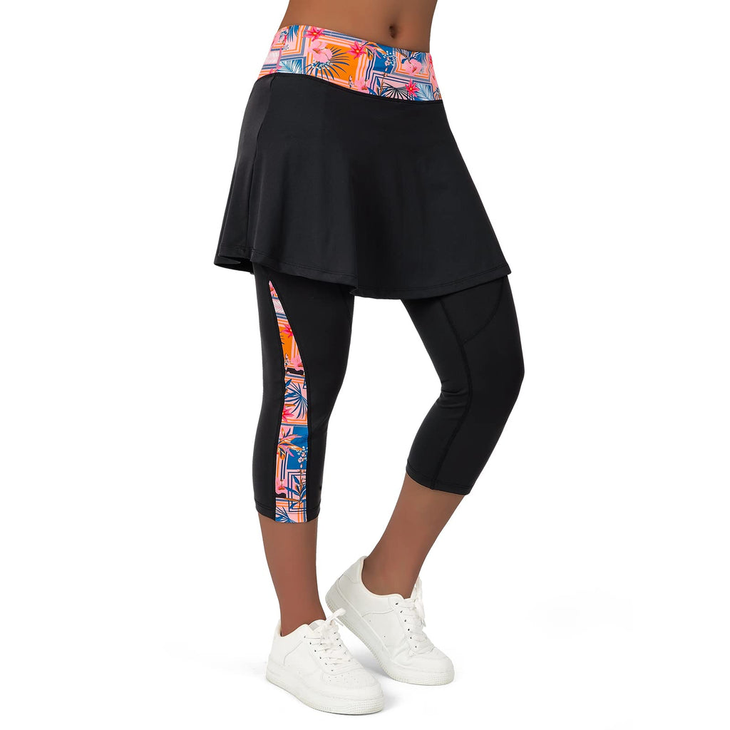 ANIVIVO Skirted Legging for Women, Yoga Legging with Skirts &Women Tennis Leggings Clothes Pockets