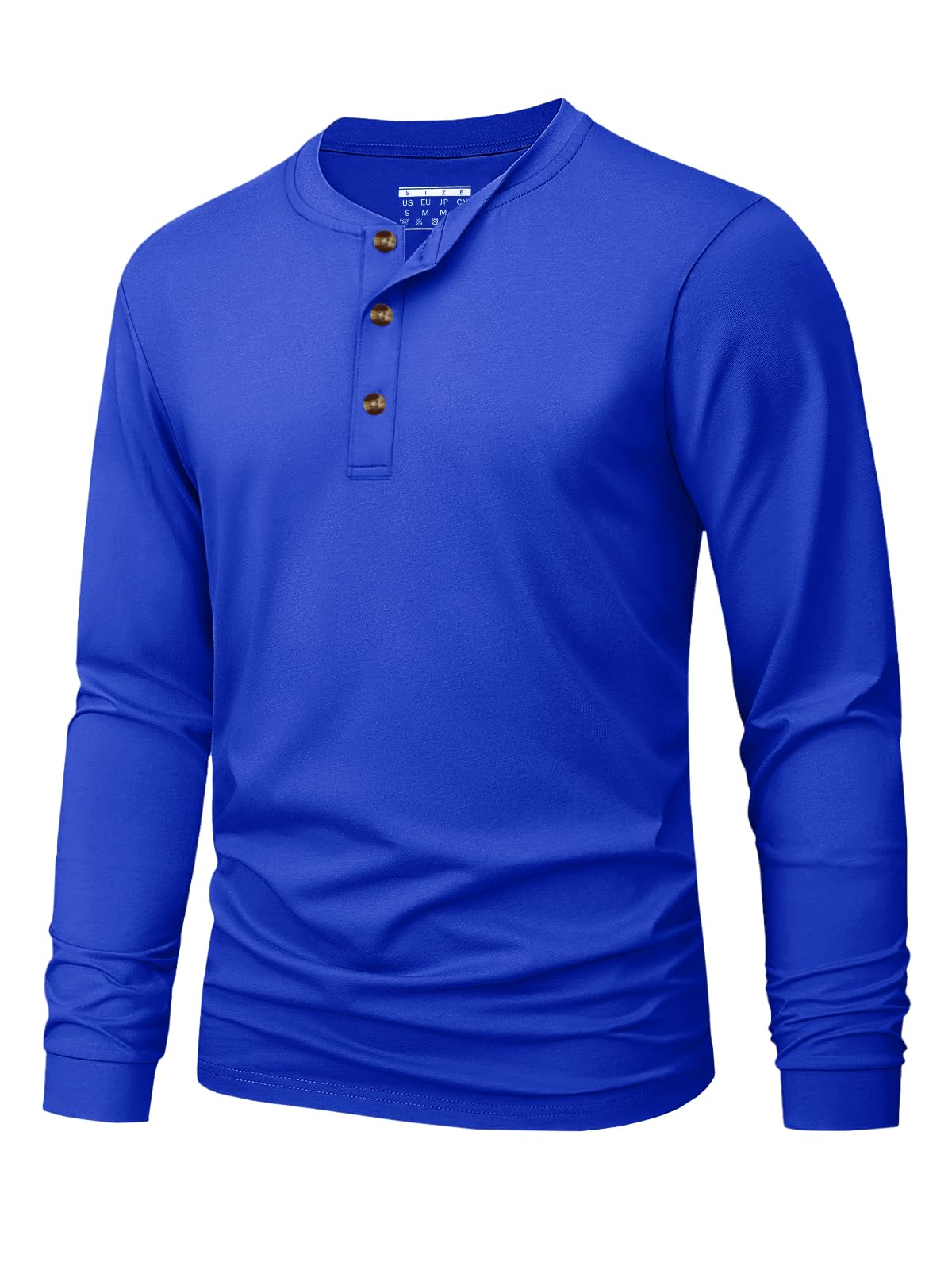 Men's Long Sleeve Henley Shirts Cotton 3-Button Spring Casual T-Shirts Solid Color Soft Basic Tops 2026