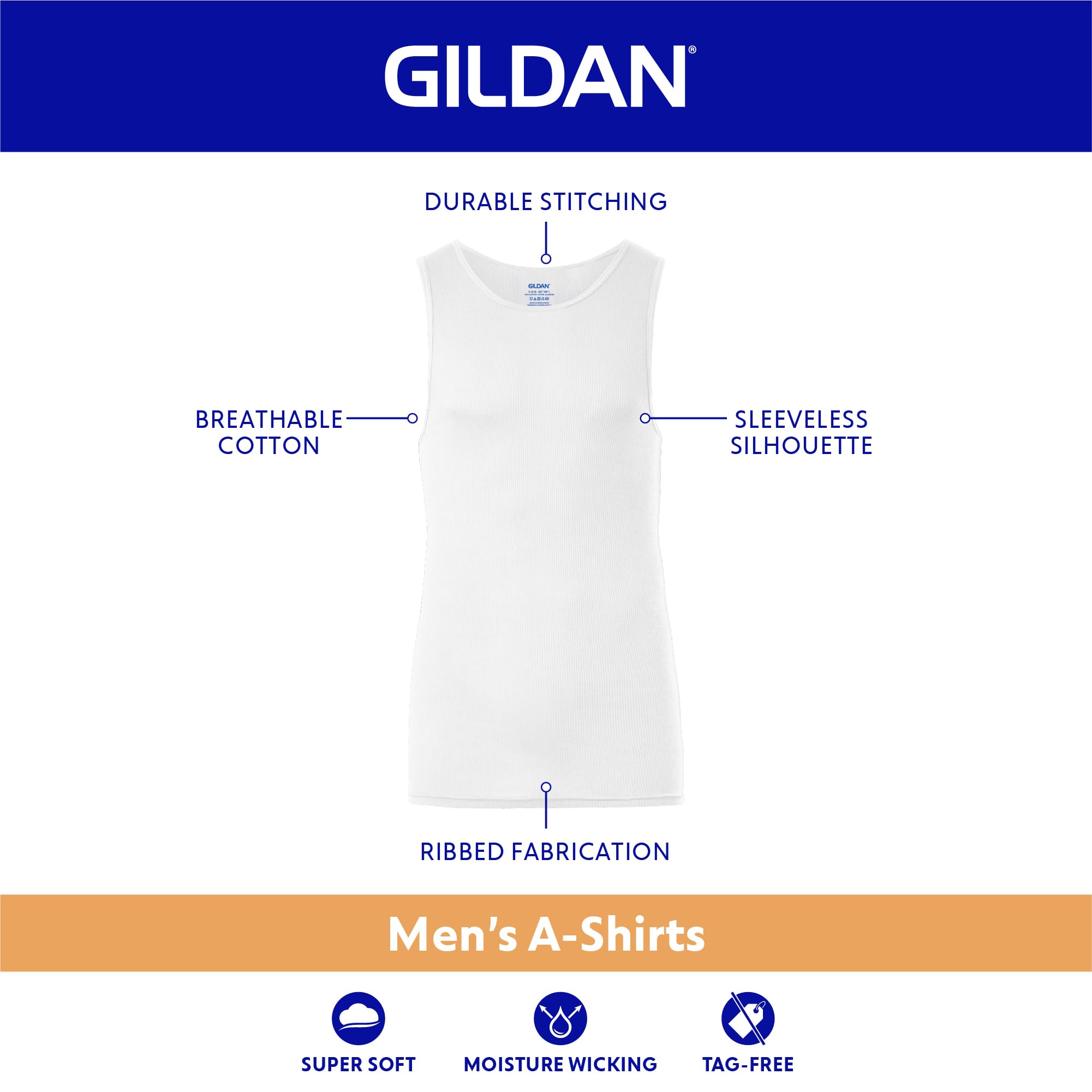 Gildan Men's A-Shirts Tanks Multipack