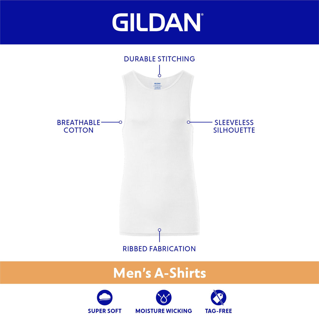 Gildan Men's A-Shirts Tanks Multipack