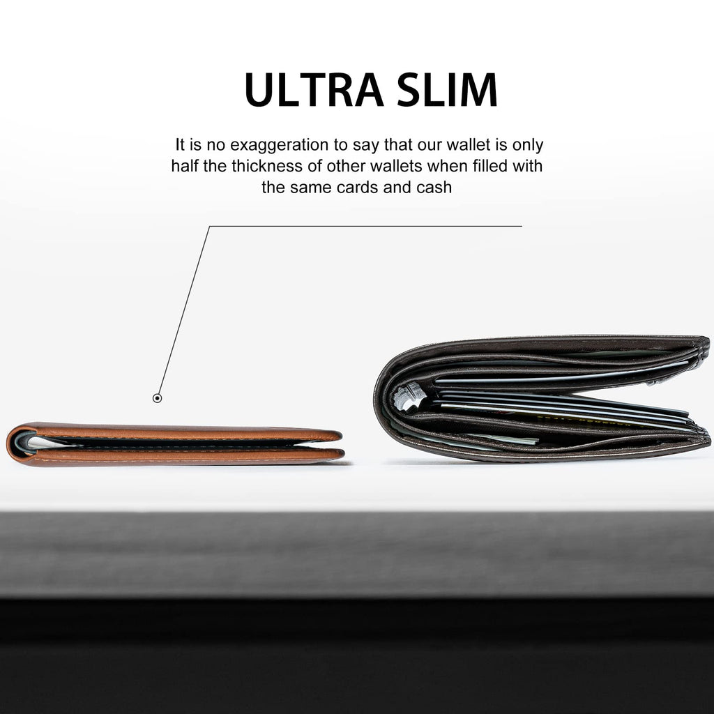 Slim Wallet for Men Rfid Blocking Leather Bifold Front Pocket Carbon Fiber Men's Money Clips Credit Card Holder With Gift Box