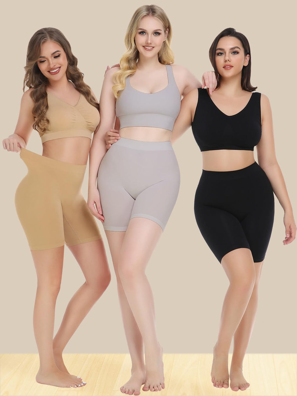 3 Pack Slip Shorts for Women Under Dress,Comfortable Smooth Yoga Shorts,Workout Biker Shorts