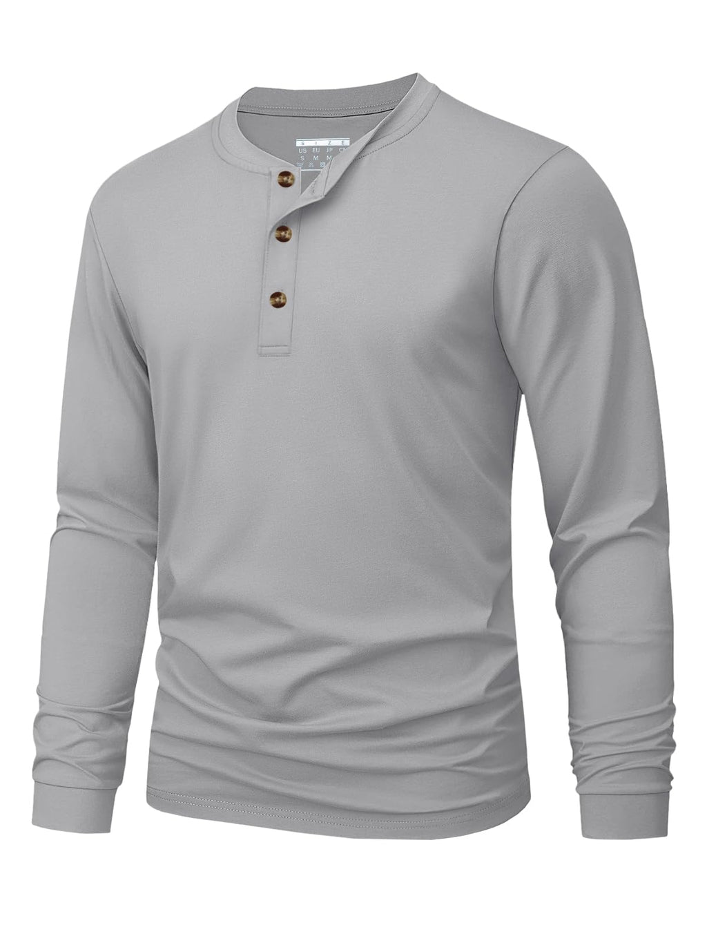 Men's Long Sleeve Henley Shirts Cotton 3-Button Spring Casual T-Shirts Solid Color Soft Basic Tops 2026