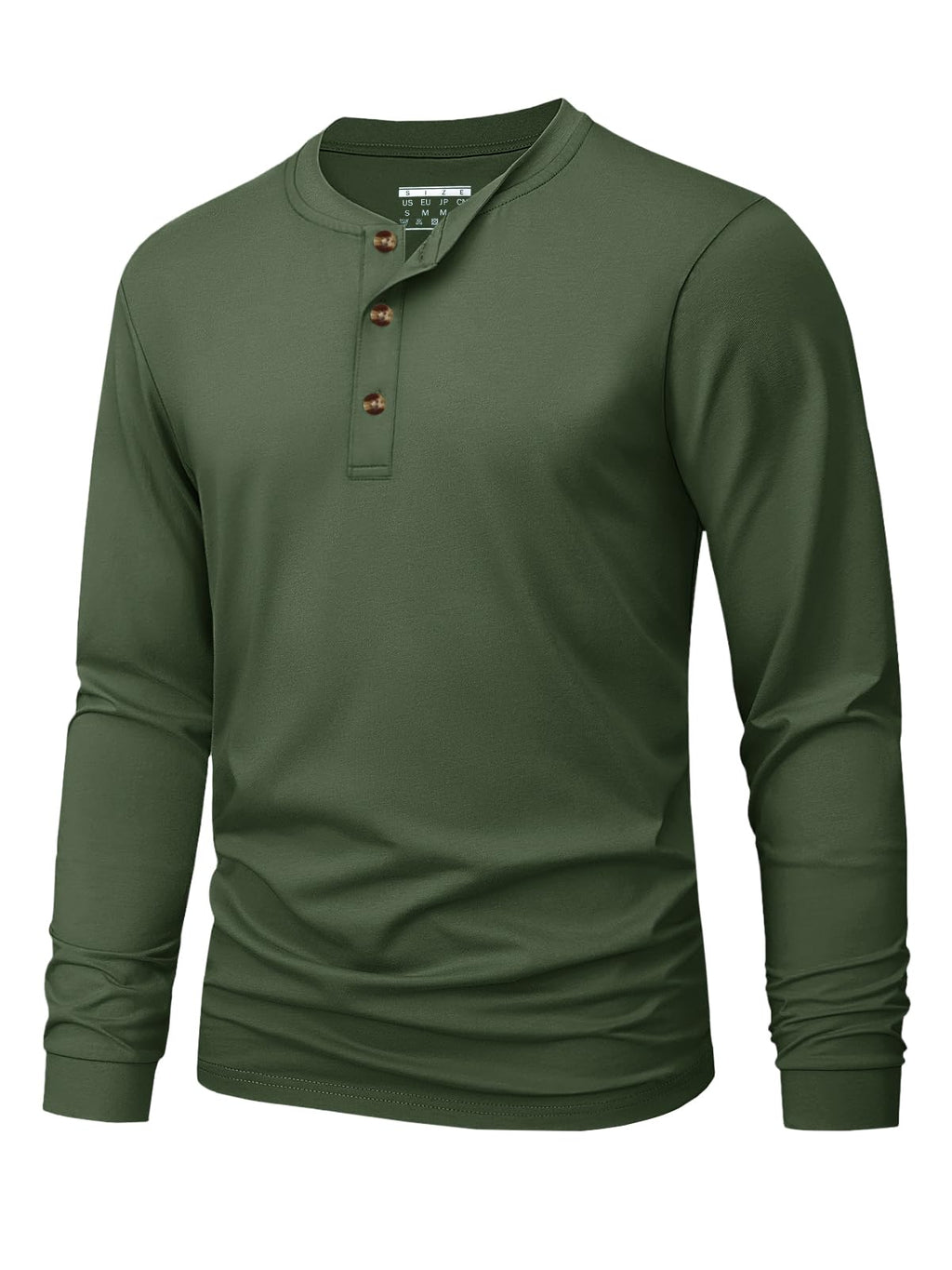 Men's Long Sleeve Henley Shirts Cotton 3-Button Spring Casual T-Shirts Solid Color Soft Basic Tops 2026