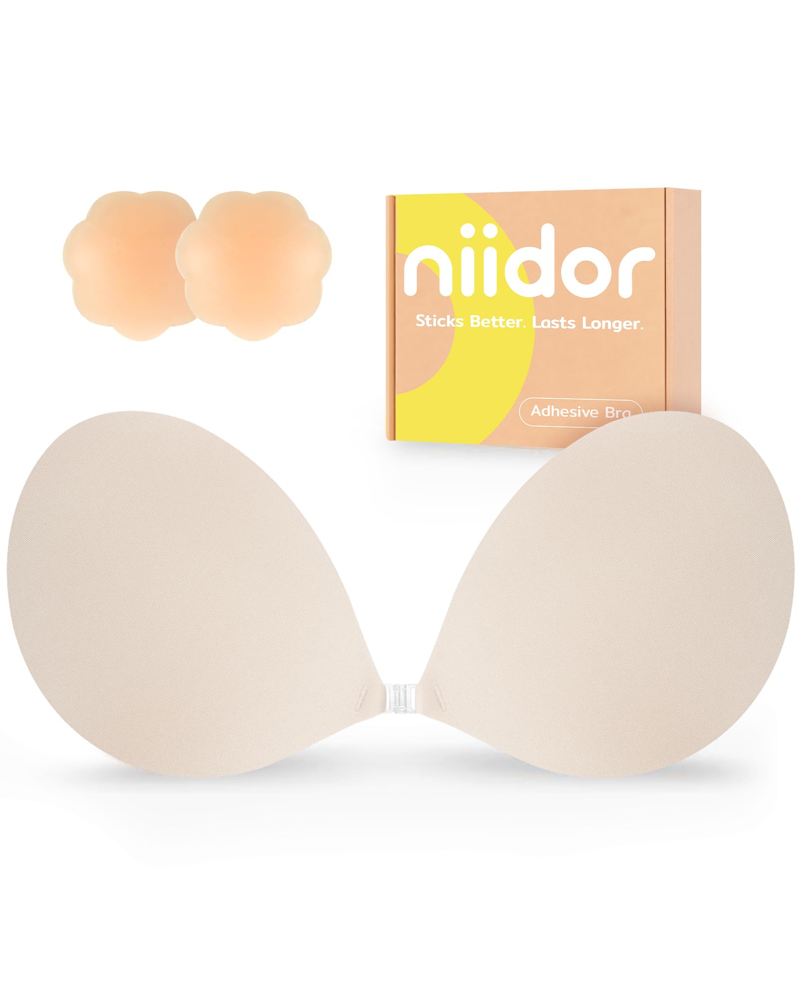 Adhesive Bra Strapless Ultra Sticky Invisible Push up Silicone Bra Multiple Colors Sizes Reusable for Backless Dress