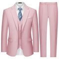 Mens Two Button 3-Piece Suits Slim Fit Tuxedo Set with Blazer Jacket Vest & Pants for Wedding Prom Business