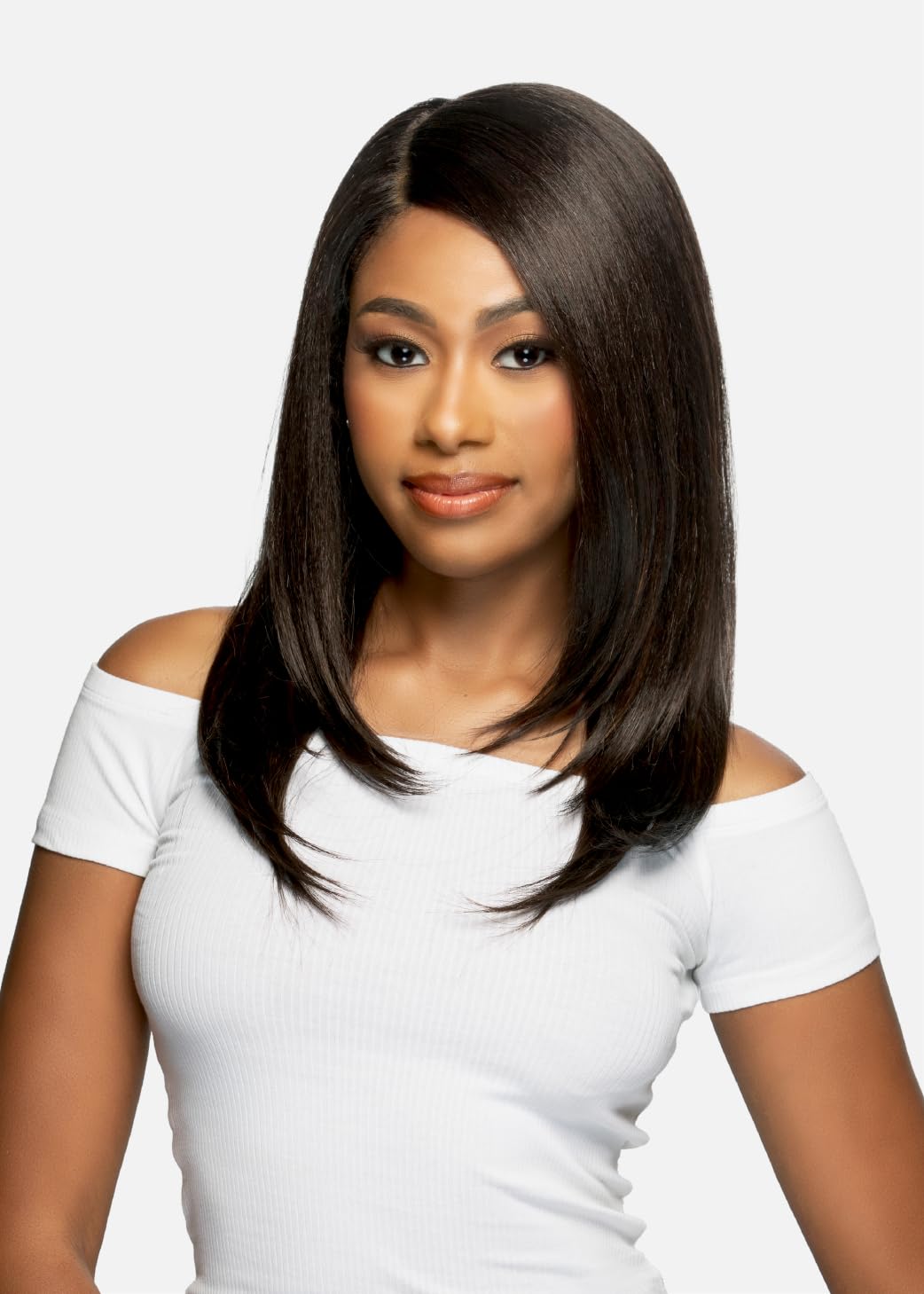 Aura Tangle Free Premium Fiber, HD Lace Deep Part, Glueless Wig (Off Black 1