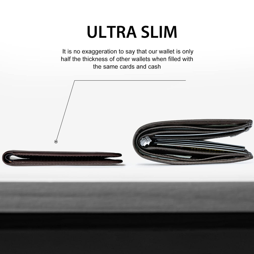Slim Wallet for Men Rfid Blocking Leather Bifold Front Pocket Carbon Fiber Men's Money Clips Credit Card Holder With Gift Box