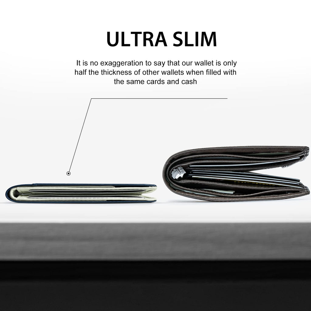 Slim Wallet for Men Rfid Blocking Leather Bifold Front Pocket Carbon Fiber Men's Money Clips Credit Card Holder With Gift Box