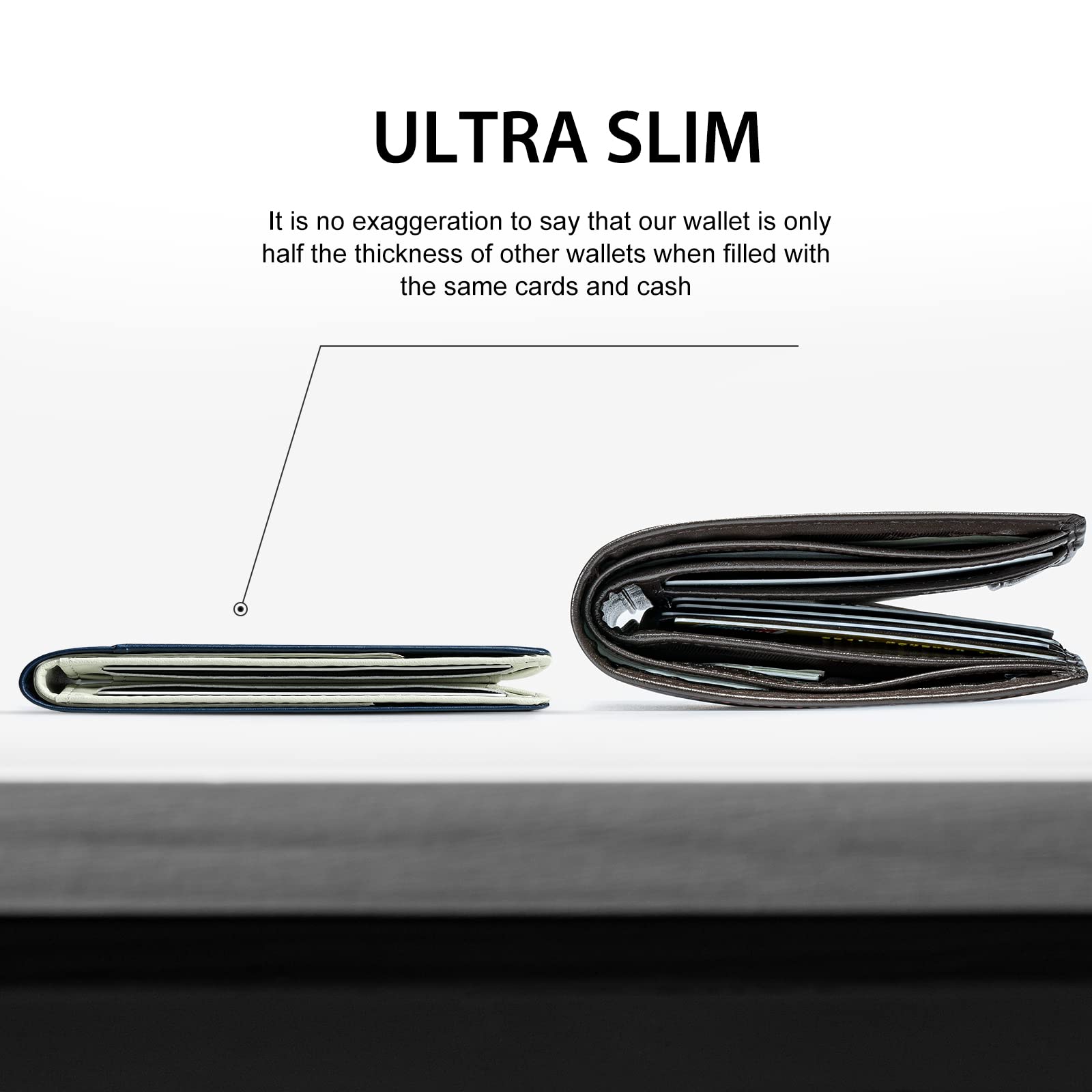Slim Wallet for Men Rfid Blocking Leather Bifold Front Pocket Carbon Fiber Men's Money Clips Credit Card Holder With Gift Box