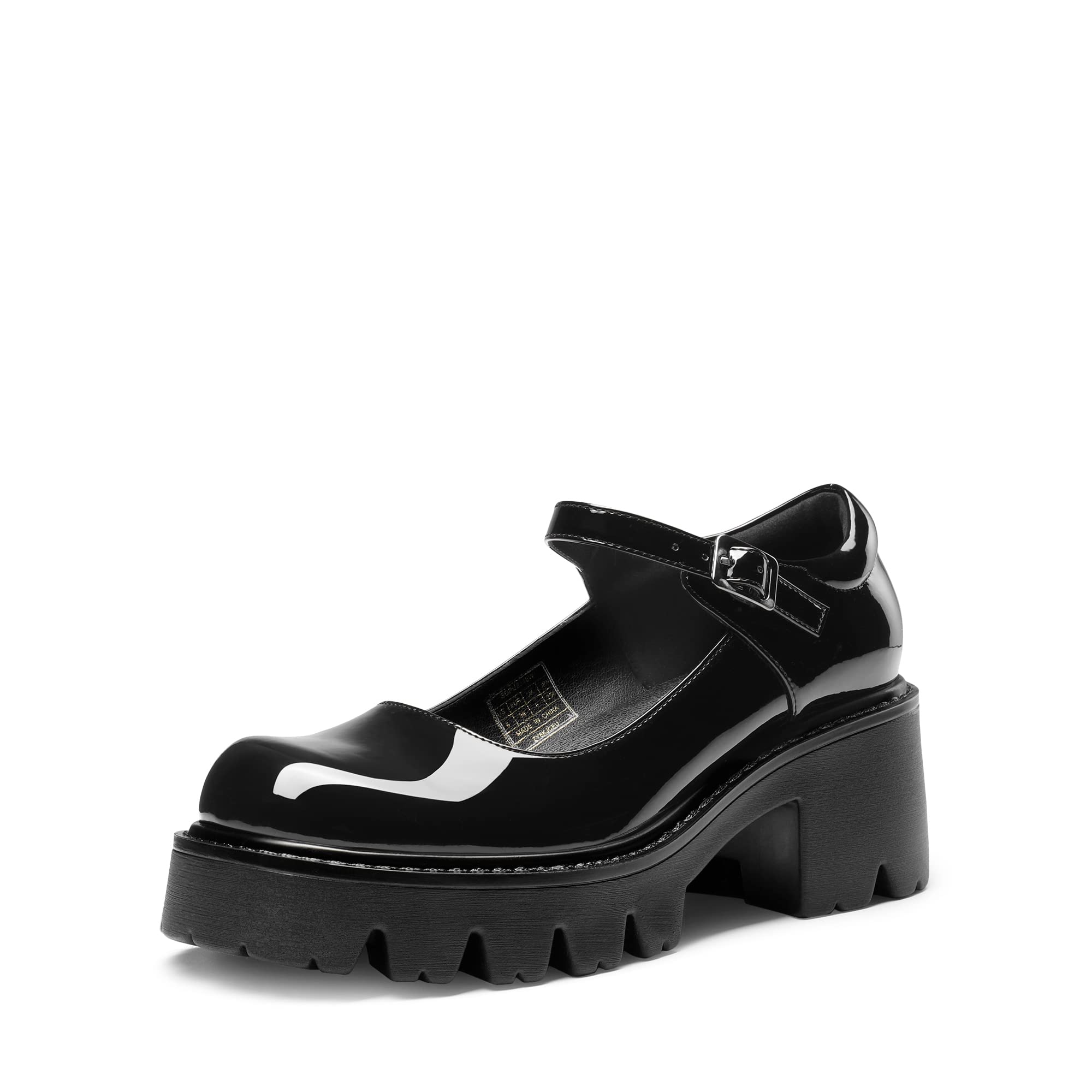 DREAM PAIRS Women's Mary Janes Shoes Platform Dress Low Heel Chunky Pumps Round Toe Ankle Strap Pumps Shoes Oxfords Esther