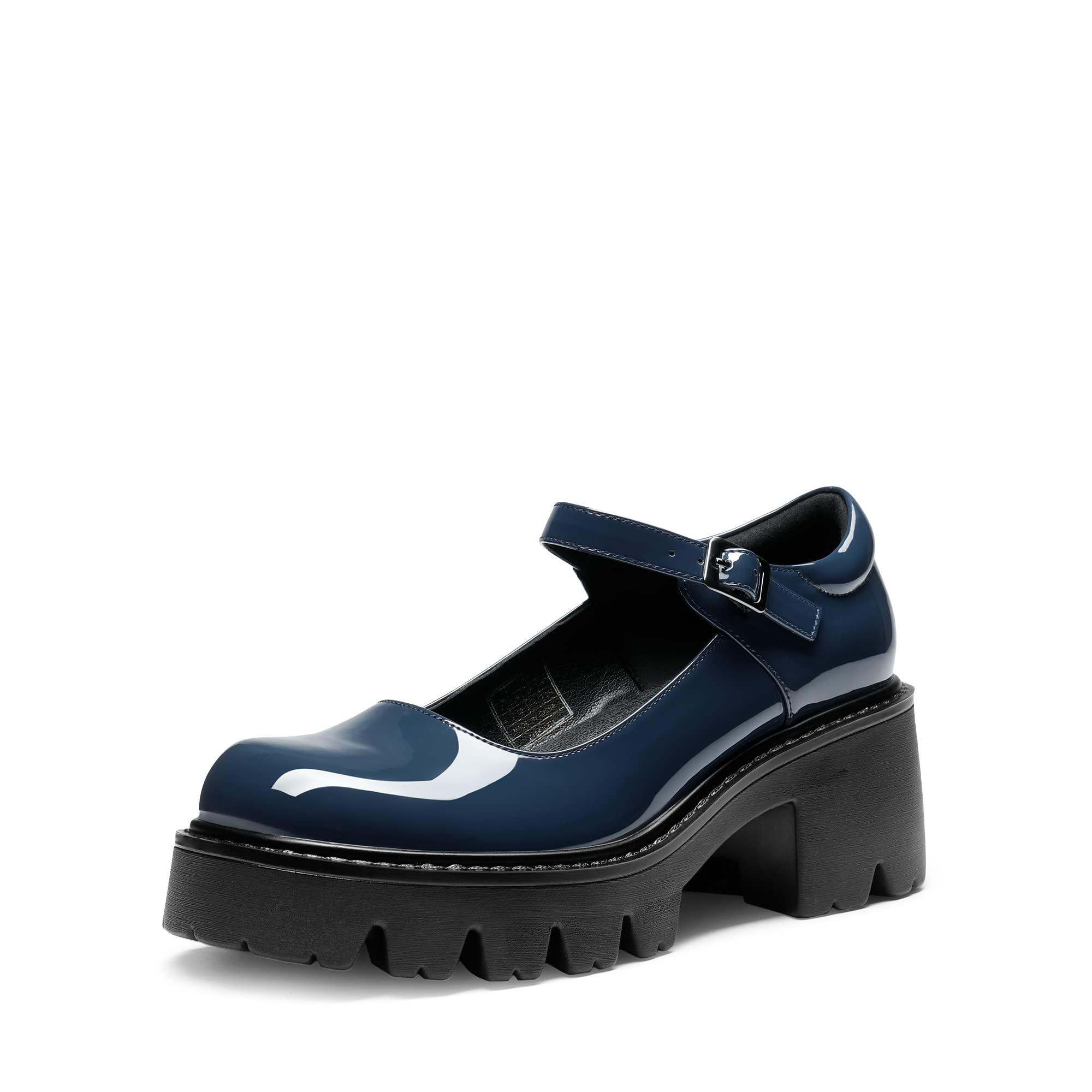 DREAM PAIRS Women's Mary Janes Shoes Platform Dress Low Heel Chunky Pumps Round Toe Ankle Strap Pumps Shoes Oxfords Esther